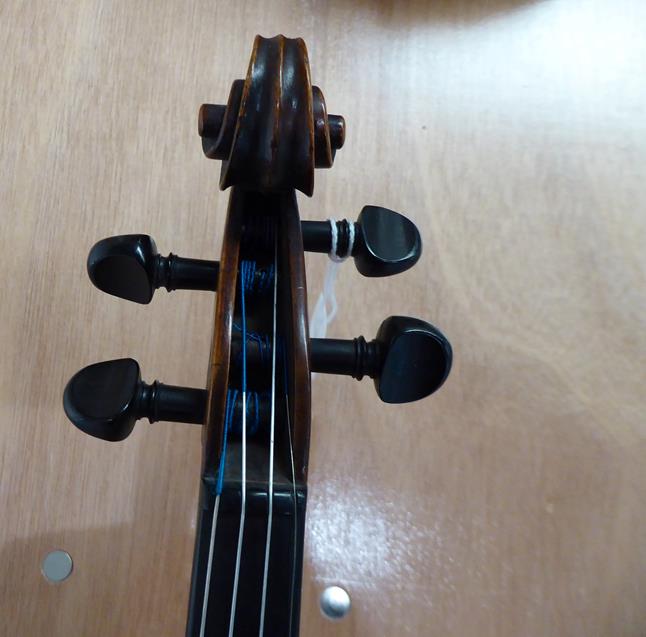 Violin 14'' two piece back, ebony fittings, labelled 'Giovanni Pistucci Napoli 1889'Some damage to - Image 2 of 24
