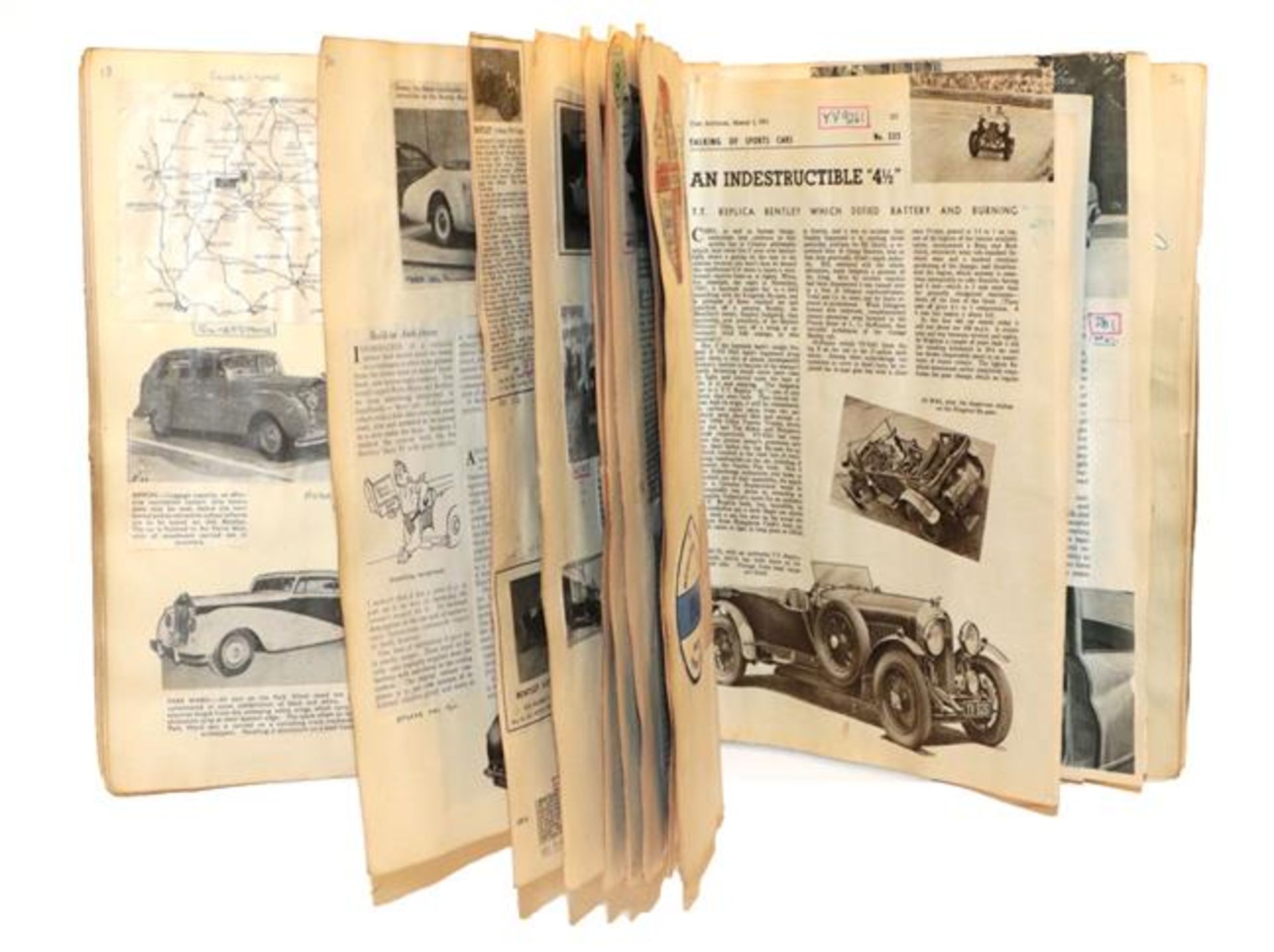 Bentley Motors Interest: A 1930/40 Scrap Book, containing various cuttings of Bentley motorcars, - Image 2 of 2