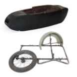 ~ A 1950's Black Painted Side Car, the body with screw fixings, repainted black with brown