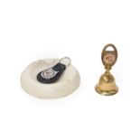 An MG Circular Marble Showroom Ashtray; A Brass Novelty Tea Bell, with MG emblem; and An MG