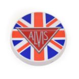 An Illuminated Car Display Sign: Alvis, with low voltage transformer, 43cm diameter