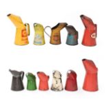 ~ Eleven Assorted Oil Pourers, including Shell, Esso, National, Blue Col, and Zip, six unmarked