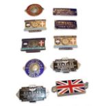 ~ Ten Assorted Enamel Car Badges, to include Hebden Brothers Ltd (x2), Bambers (x2), University