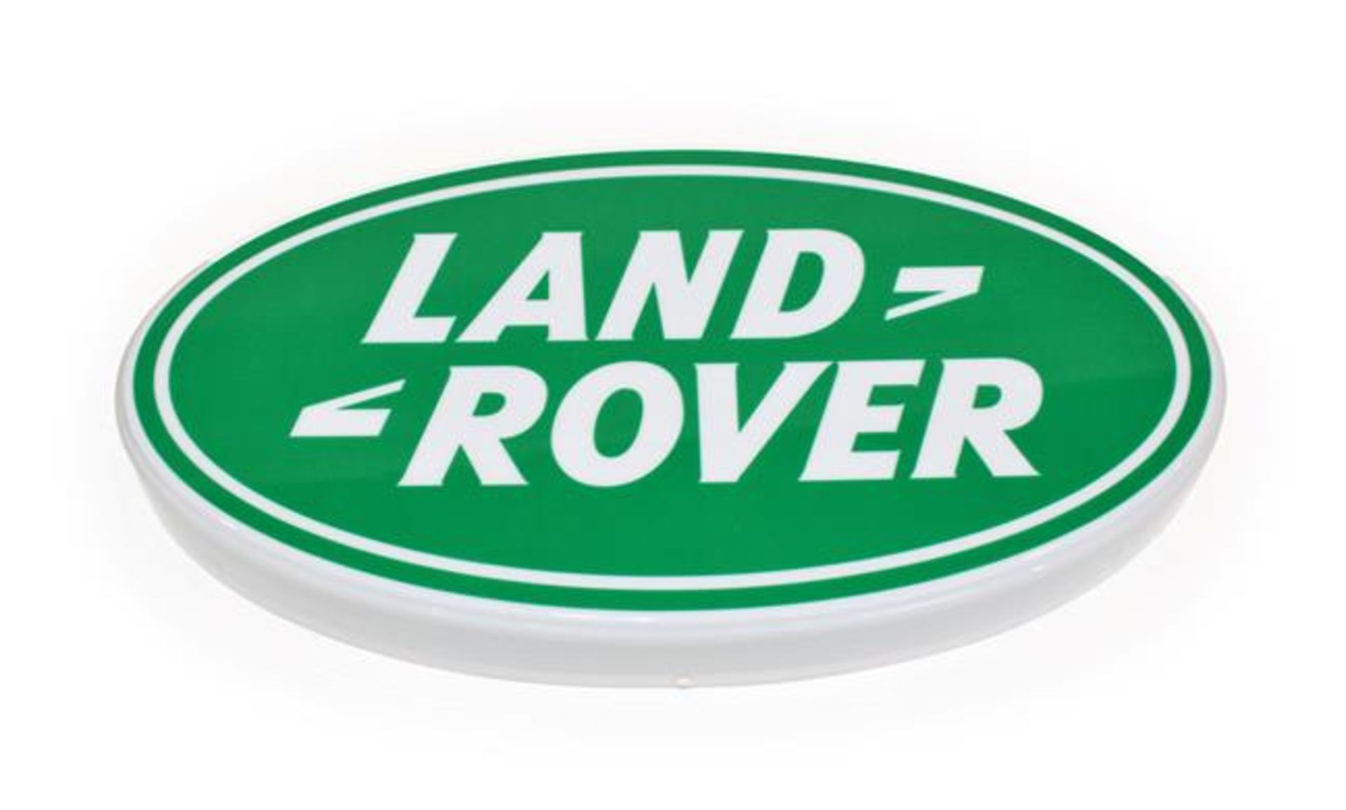 An Illuminated Car Display Sign: Land-Rover, with low voltage transformer, 58cm diameter