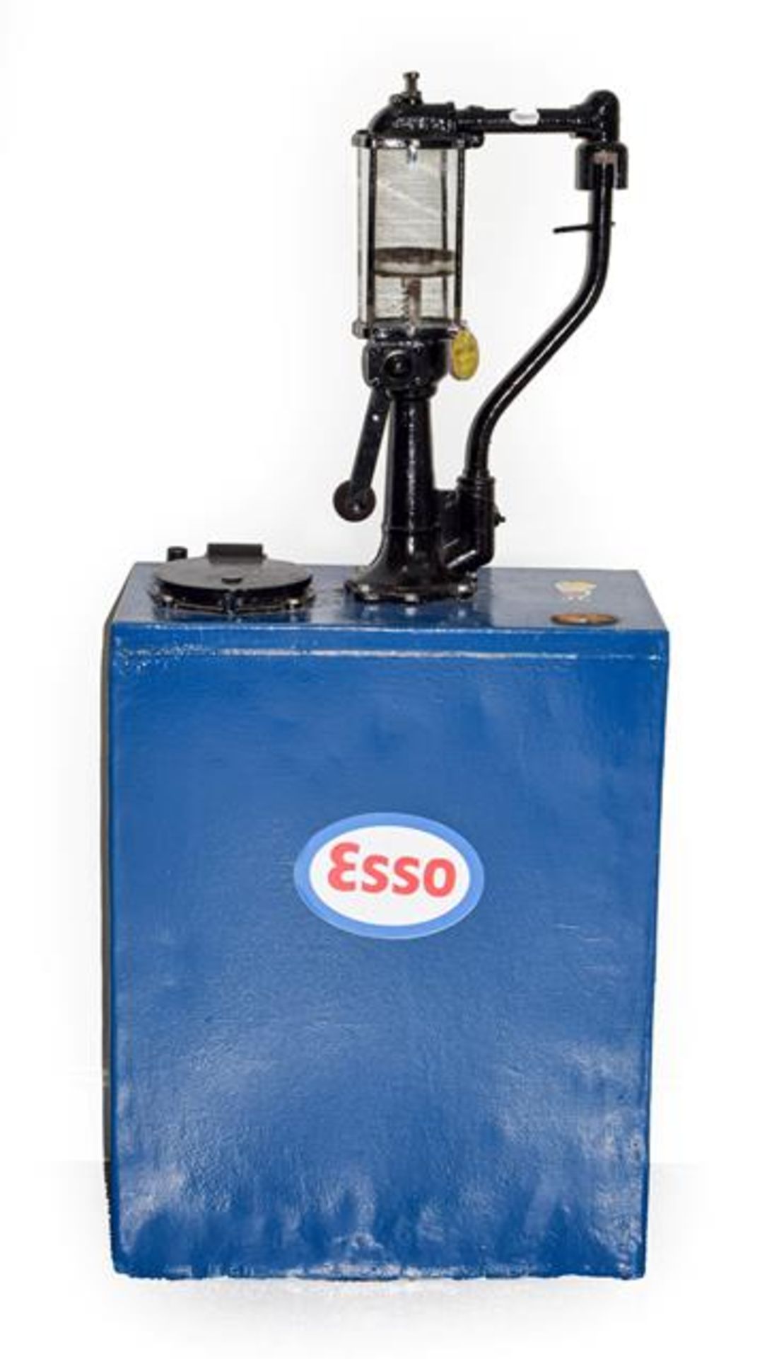 Anglo-American Oil Company Ltd: A Blue and Black Painted Free-Standing Oil Pump, with later Esso