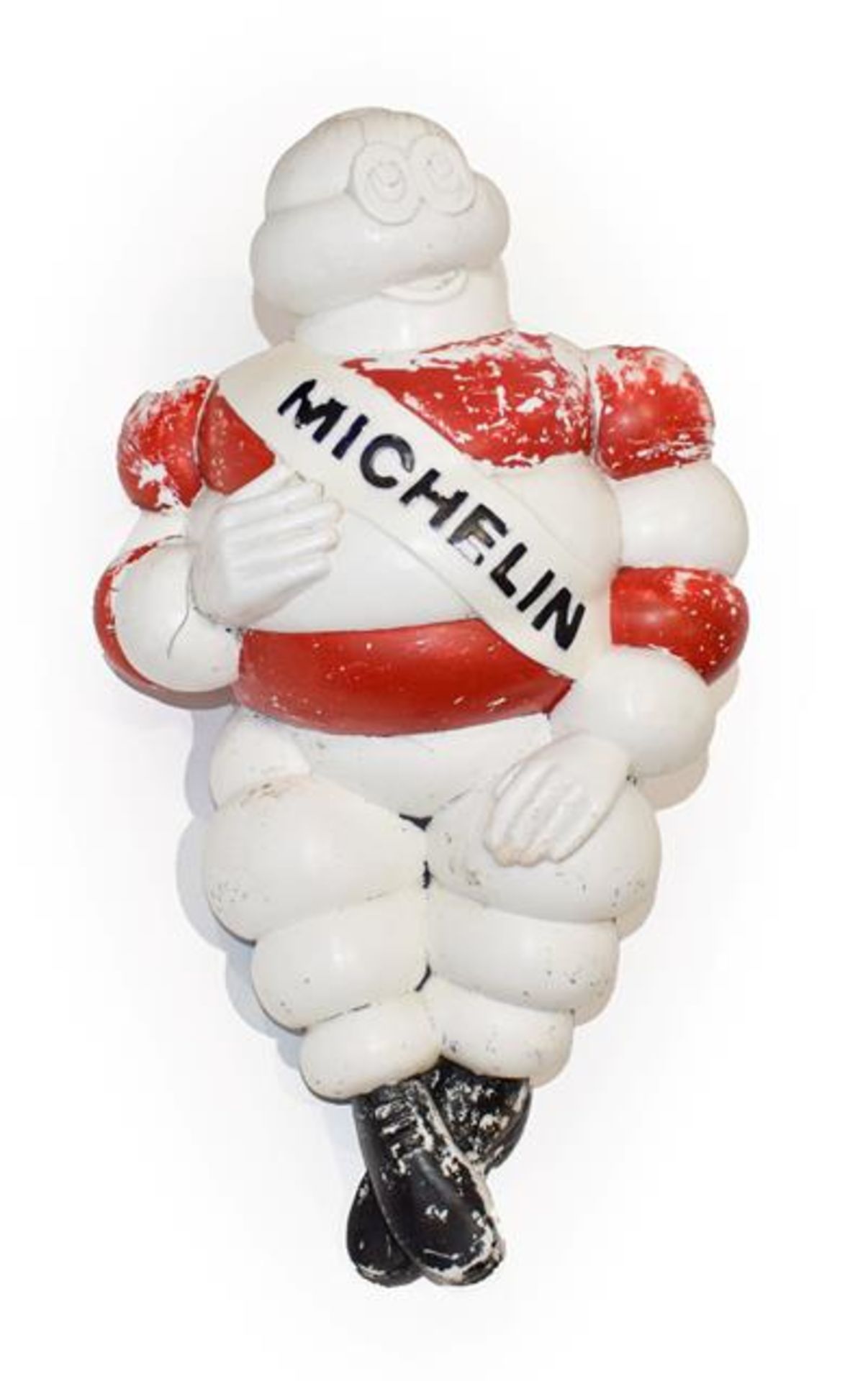 A Michelin Man Moulded Plastic Advertising Figure, as used on a truck, the underside with three