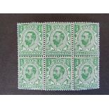 Great Britain, 1911 Downey Head ½d green shades, Die 1a yellow-green and bluish green, SGspec.N1(