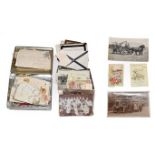 A Box Containing a Bodiam Castle Tin with Approx. 50 Early Christmas Cards, many Victorian and