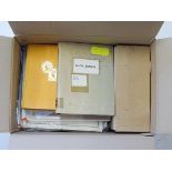 Scandinavia and Baltics, Carton filled with album pages organized by country as bought in auctions