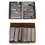 Carton containing 7 volumes incl. 5 large Lighthouse stockbooks with 10s of 1000s of stamps mainly