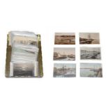 A Biscuit Tin Containing Approx. 110 Postcards of Ships and British Harbour And Dock Scenes. In