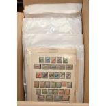 Worldwide, carton of many thousands of mint and used stamps on album pages and loose, accumulated