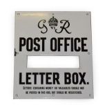 Great Britain, beautiful black and white George VI Post Office Letter Box plate, enamelled steel,