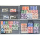 Great Britain, early QEII mint selection, mint/MNH sets in blocks of 4: 1952-54 Tudor wmk to 1/- (