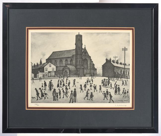 After Laurence Stephen Lowry RBA, RA (1887-1976) ''St. Mary's Beswick'' Signed in pencil and - Image 2 of 2
