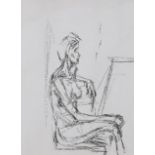 After Alberto Giacometti (1901-1966) Italian ''Seated Nude'' Lithograph, 36.5cm by 26.5cm