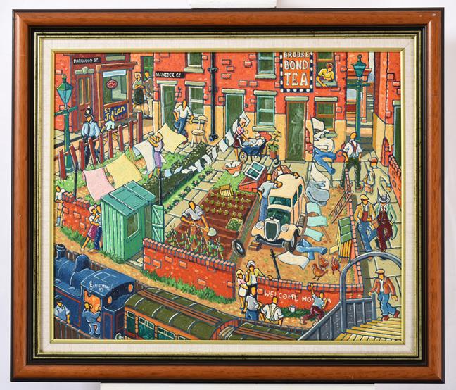 Joe Scarborough (b.1938) ''Hancock Crescent Gardens'' Signed and dated (19)93, oil on canvas, 49.5cm - Image 2 of 2