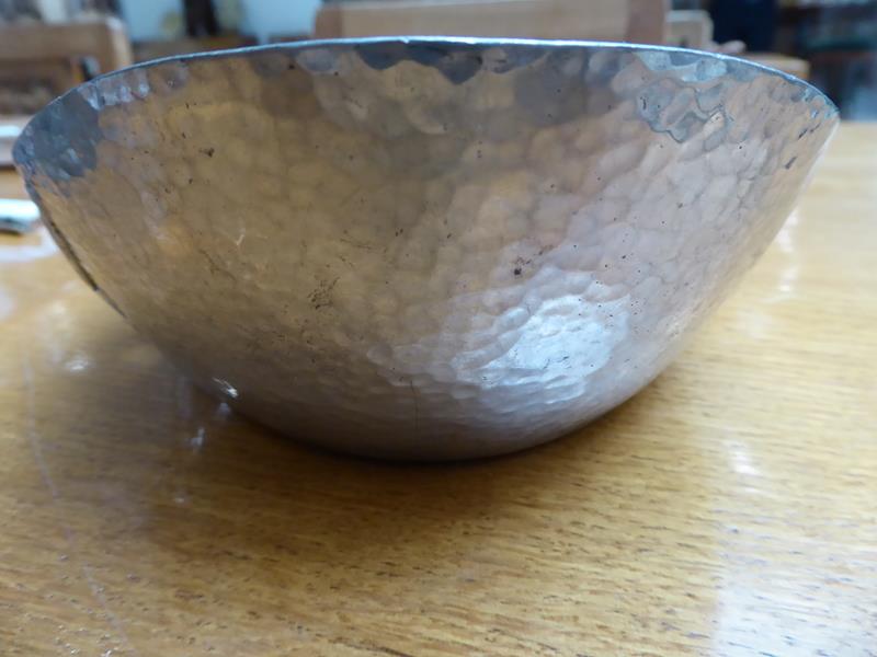 Archibald Knox (1864-1933) for Liberty & Co: A Tudric Pewter Bowl, model 0535, with cast and pierced - Image 7 of 15