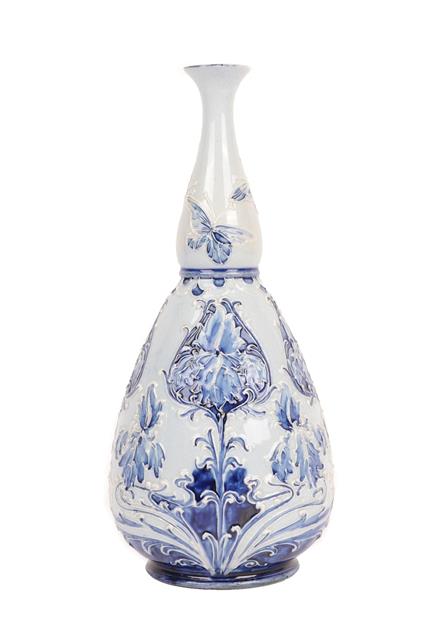 William Moorcroft (1872-1945) for James Macintyre & Co Ltd: A Florian Ware Butterfly Vase, in