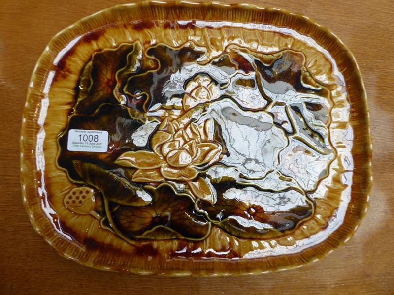 Christopher Dresser (Scottish, 1834-1904) for Linthorpe Pottery: A Tray, decorated with water - Image 2 of 7