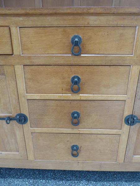 Workshop of Robert Mouseman Thompson (Kilburn): An English Oak Panelled 5ft Welsh Dresser, the - Image 6 of 23