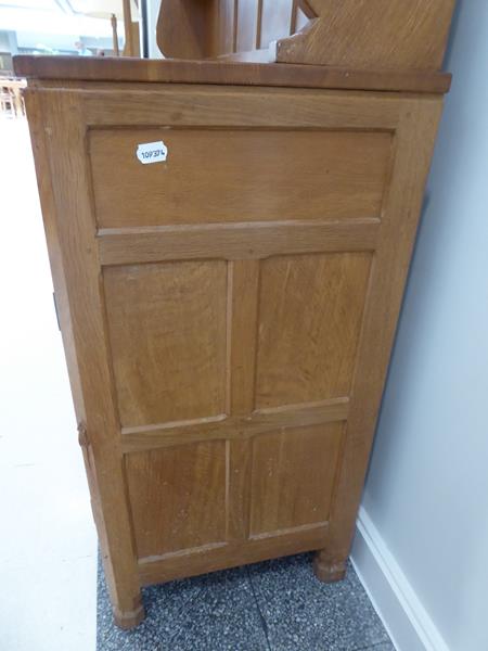 Workshop of Robert Mouseman Thompson (Kilburn): An English Oak Panelled 5ft Welsh Dresser, the - Image 11 of 23