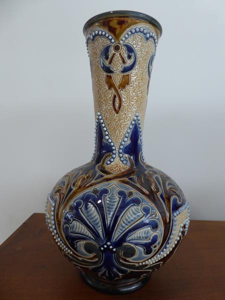 Eliza Simmance (working 1873-1928): A Pair of Doulton Lambeth Stoneware Vases, decorated with - Image 13 of 15