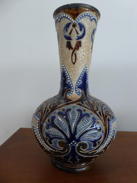 Eliza Simmance (working 1873-1928): A Pair of Doulton Lambeth Stoneware Vases, decorated with - Image 11 of 15