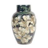 A Thomas Forester & Sons Ltd Pottery Baluster Vase, painted with white flowers, printed factory