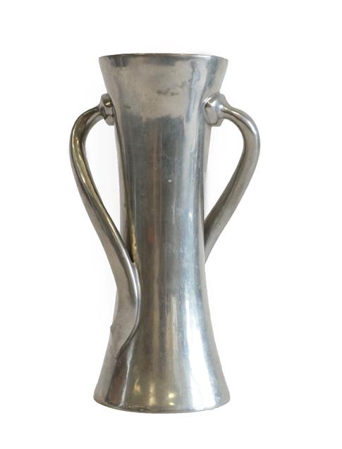 Attributed to Oliver Baker for Liberty & Co: A Tudric Pewter Vase, of waisted cylindrical form