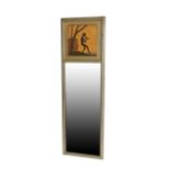 An A J Rowley Gallery Marquetry Piper Morn Wall Mirror, labelled A.J.ROWLEY special PIPER MORN and