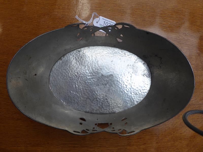 Archibald Knox (1864-1933) for Liberty & Co: A Tudric Pewter Bowl, model 0535, with cast and pierced - Image 4 of 15