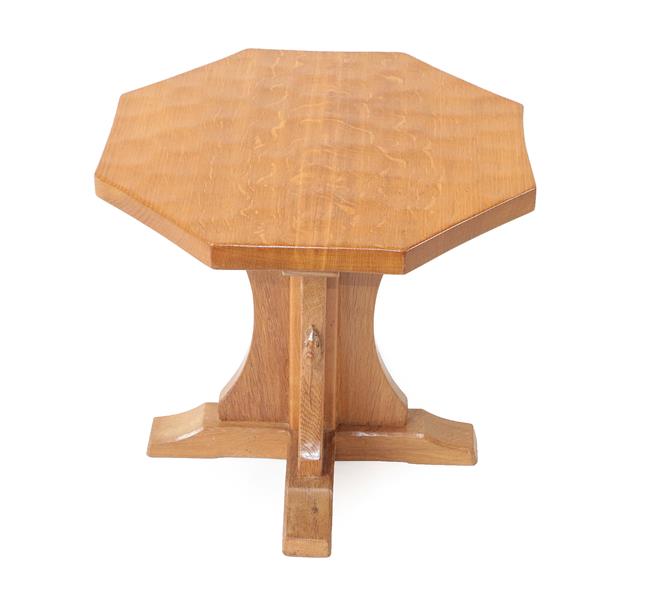 Workshop of Robert Mouseman Thompson (Kilburn): An English Oak Octagonal Coffee Table, c.1970's,