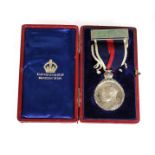 A Coronation Medal, 1902, silver, in Elkington & Co. Ld. red leather case of issue.