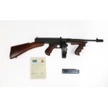 A Deactivated US Thompson M.1928 Submachine Gun, .45 calibre, numbered 434412, walnut grips and