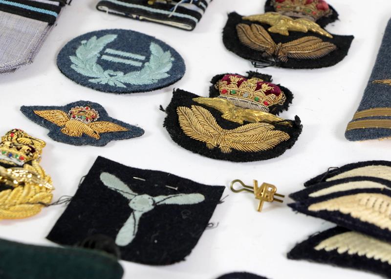 A Quantity of Post-Second World War RAF Insignia, including mohair cap bands, raised bullion - Image 2 of 3