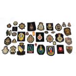 A Collection of Sixteen Various Elizabeth II Bullion Thread Embroidered Blazer Badges, including 5th