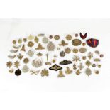 A Collection of Approximately Forty Five First and Second World War Badges, including cap, collar,