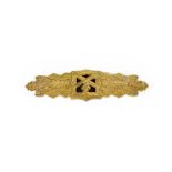 A German Third Reich Close Combat Clasp, Gold Class, by Funke & Brüninghaus, in zinc alloy with a