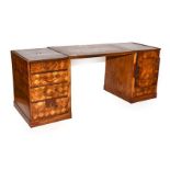 An early 20th century Japanese parquetry inlaid table cabinet with drawers, 70cm by 23cm by 26cm