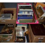 Six boxes of books