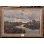 A Lee Rogers (19th/early 20th century), Autumn river landscape, signed and dated 1886, oil on