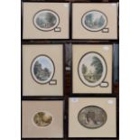 Abraham Le Blond (1819-1894), Six oval prints, titled and with blind stamps (6)