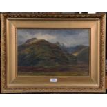 Scottish School (19th century) Highland landscape Indistinctly inscribed verso ''Sketch....'', oil