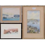 Prudence Turner oil, 29cm by 39cm (39cm by 49cm with the frame) and two watercolours by W Sands of