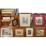 A large selection of 20th century prints to include hunting pictures, landscapes, townscapes and