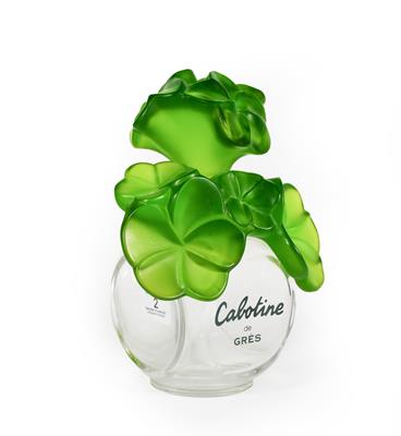 A Cabotine de Gres Oversized Perfume-Bottle, with green foliage stopper, 23cm high