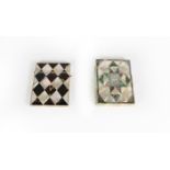 Two Victorian Card-Cases, each oblong, with decorated with abalone shell and mother-of-pearl and