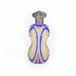 A Victorian Silver-Mounted Glass Scent-Bottle, The Mounts Apparently Unmarked, Last Half 19th