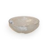 A Lalique bowl, Coquilles, 13cm diameter. Signature R Lalique. moulded. In good condition